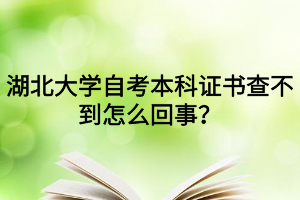 湖北大学自考本科证书查不到怎么回事？