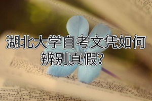 湖北大学自考文凭如何辨别真假？