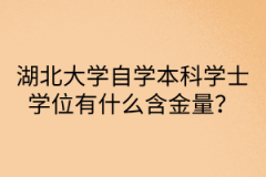 湖北大学自学考试学士学位有什么含金量？