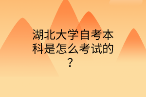 湖北大学自考本科是怎么考试的？