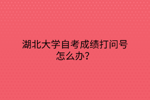 湖北大学自考成绩打问号怎么办？